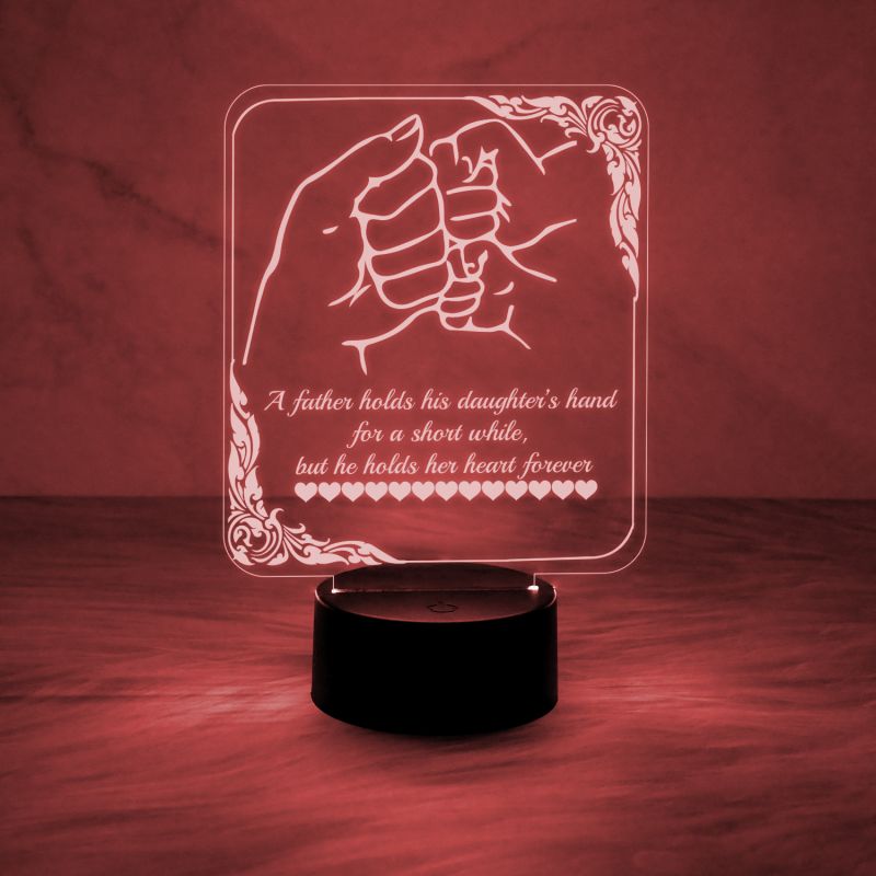 Engraved Quote Night Lamp with Automatic Color Changing Light & On/Off Touch Button |